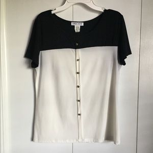 Black and white blouse